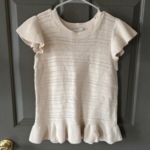 LOFT Open Knit Ruffle Sweater